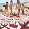 Ring toss game featuring a painted solid wood frame, easy-to-read numbers, and tool-free assembly for outdoor fun.