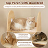 Top perch with guardrail on the Rocket Cat Tree, providing a lookout for cats and featuring a sisal scratching pad.