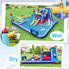 Rocket Theme Inflatable Water Slide Park featuring wet and dry play areas, slides, and a splash pool for year-round fun.