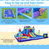 Rocket theme inflatable water slide park featuring slides, splash pool, and safety mesh, perfect for summer fun in the.