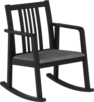 Costway Solid Wood Rocking Chair Slatted Back Curved Armrests 89723564 New