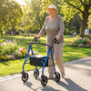 Rollator Walker with Seat and Height Adjustable Handles-Blue - Gallery View 1 of 10