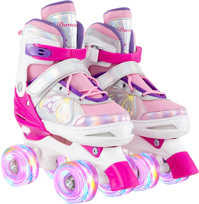Costway Adjustable Light-Up Roller Skates for Teens Boys Girls 13+ 58272859 New