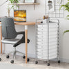 10 Drawer Rolling Storage Cart Organizer with 4 Universal Casters-Clear - Gallery View 1 of 12