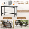 Rolling Computer Desk with Headphone Hooks and Lockable Wheels for Home Office - Gallery View 9 of 9