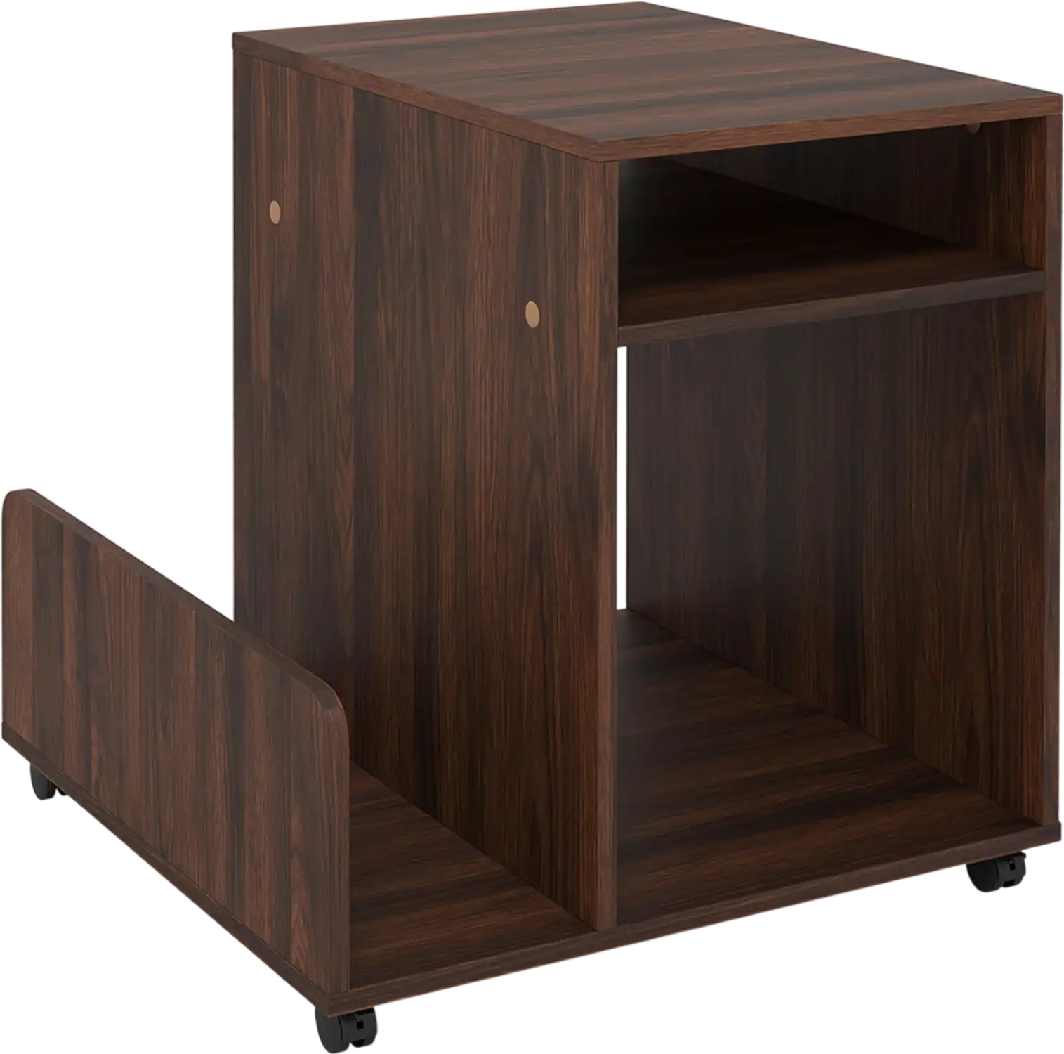 Costway Rolling 3-Tier Mobile End Side Table w/ Side Storage Rack 36133833 New