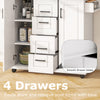 Rolling kitchen island cart with 4 drawers and storage cabinets, featuring smooth slides for easy item retrieval.