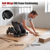 Rolling knee creeper with contoured EVA foam pads and 360° swivel casters for comfortable kneeling during repairs.