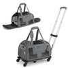 Rolling Pet Carrier with Wheels & Telescopic Handle and Mesh Windows for Pets-Blue - Gallery View 1 of 1