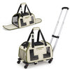 Rolling Pet Carrier with Wheels & Telescopic Handle and Mesh Windows for Pets-Green - Gallery View 1 of 1