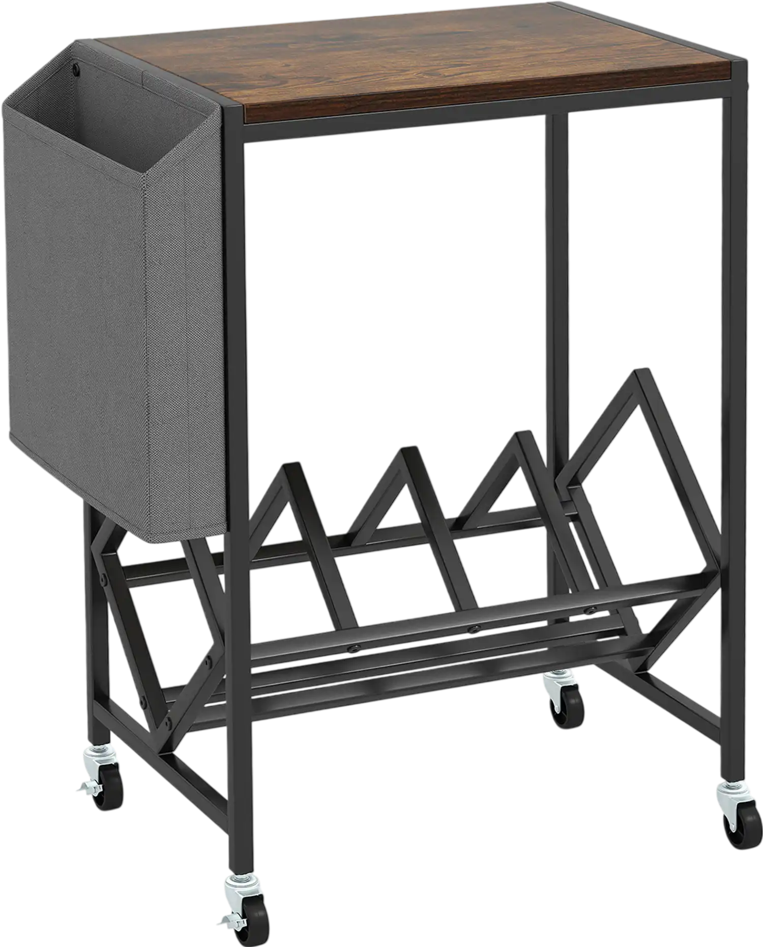 Costway Rolling Record Player Stand Vinyl Storage Magazine Holder 69021718 New