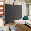 Dark gray 6 feet single panel rolling room divider with smooth wheels, ideal for home or office privacy solutions.