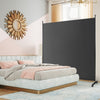 Dark gray 6 feet rolling room divider with smooth wheels, ideal for home or office privacy and easy mobility.