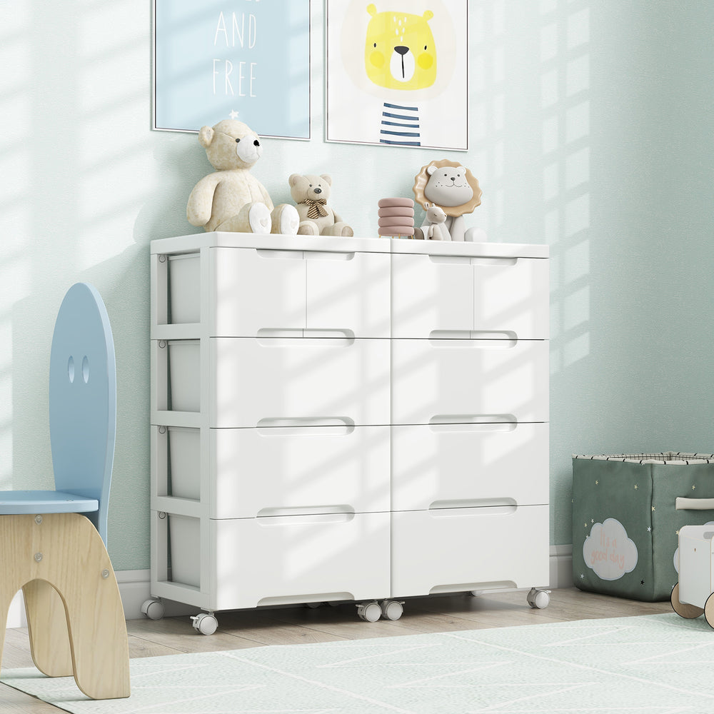 Rolling storage cabinet with 5 drawers, made of stain-proof PP material, ideal for organizing in a child's room or.