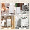 Rolling storage cabinet with 5 drawers, made of stain-proof PP material, ideal for art studios, salons, and classrooms.