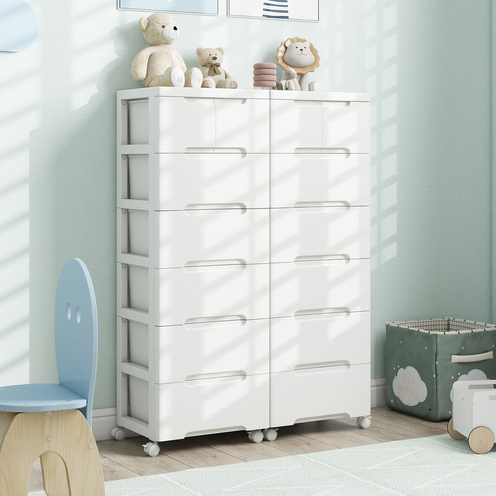 Rolling Storage Cabinet with Universal Wheels and 5/6/7 Drawers-7-Drawer - Gallery View 1 of 9