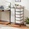 Rolling Storage Cart 15-Drawer Trolley with Chrome Plated Metal Frame-White - Gallery View 1 of 10