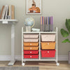 9-Drawer Rolling Storage Cart with Colorful Drawers and Metal Frame-Macaron - Gallery View 1 of 10
