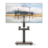 Mobile TV cart for 32-75 inch TVs with a ±30° tilt mount, two shelves, and 4 rolling casters for easy mobility.