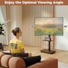 Rolling TV stand on wheels for 32-75 inch TVs, featuring a ±30° tilt mount and height-adjustable design for optimal.