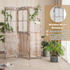 Folding privacy screen with welded mesh windows, retro design in coffee color, ideal for indoor and outdoor decor.