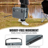 25 QT gray hard cooler with aluminum handle, integrated cup holders, ideal for camping and outdoor activities.