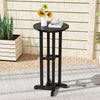 21.5 Inch Round Bar Table Patio HDPE Bar Height Dining Table with Slatted Tabletop-Black - Gallery View 1 of 9