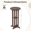 Round bar table with slatted HDPE tabletop, 21.5" diameter, 42" height, ideal for outdoor dining and gatherings.