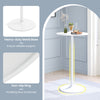 Round bistro table with a heavy-duty metal base, 40-inch height, and detachable pole for versatile use in any space.
