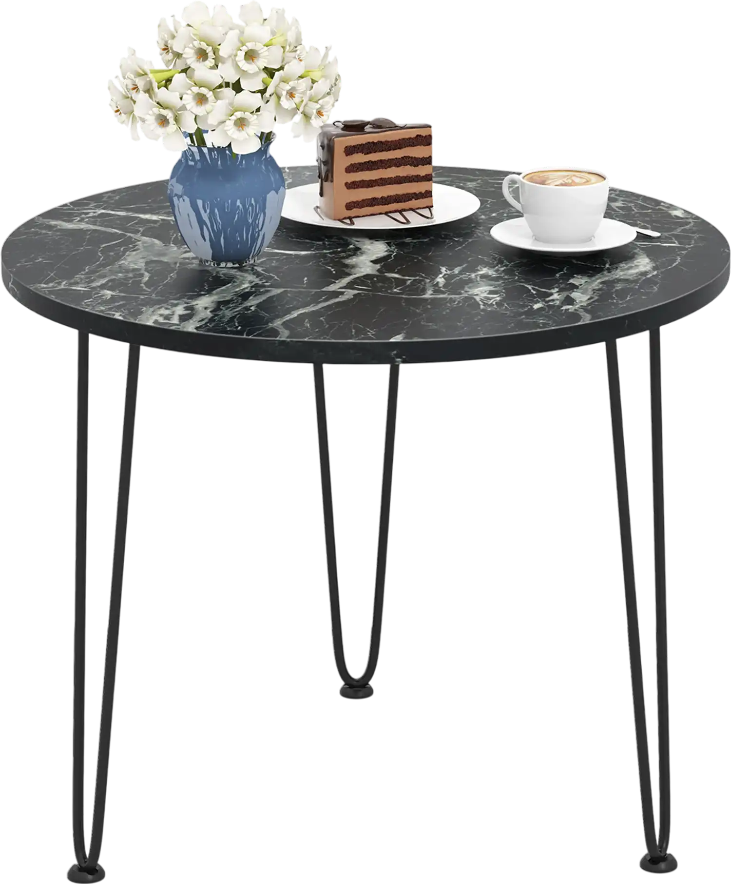 Costway Round Coffee Side Table Metal Tripod Legs 79134685 New