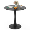 Round 31.5-inch black dining table with smooth surface, anti-slip base, ideal for dining rooms or cafes.