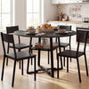 Round Dining Table for 4-6 with Storage Shelf and Metal Legs-Black - Gallery View 1 of 11