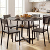 Round Dining Table for 4-6 with Storage Shelf and Metal Legs-Gray - Gallery View 1 of 11