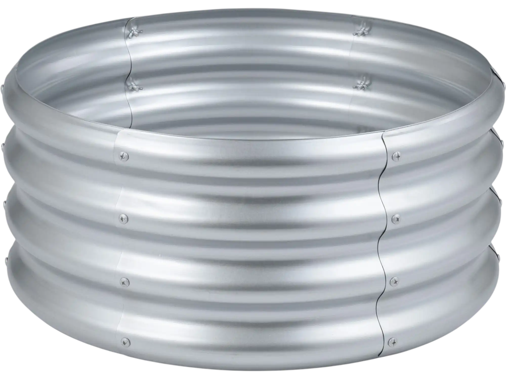Costway Round Galvanized Raised Garden Bed Open-Ended Base 67142064 New