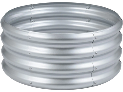 Costway Round Galvanized Raised Garden Bed Open-Ended Base 67142064 New