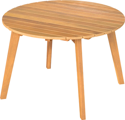 Costway Round Outdoor Acacia Wood Side Table Slatted Tabletop 43397428 New