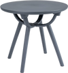 Round patio storage side table in gray, made from PP and ABS, ideal for poolside or balcony use, featuring a 20".