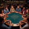 Round 40-inch poker mat with anti-slip rubber base, perfect for Texas Hold'em games with 6-8 players.