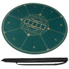 Round poker mat for Texas Hold'em, 47" green with rubber base and carrying bag, ideal for 6-8 players.
