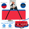 Red carrying bag for Jumbo 4-to-Score game set, made of durable Oxford cloth with ergonomic handle and two-way zipper.