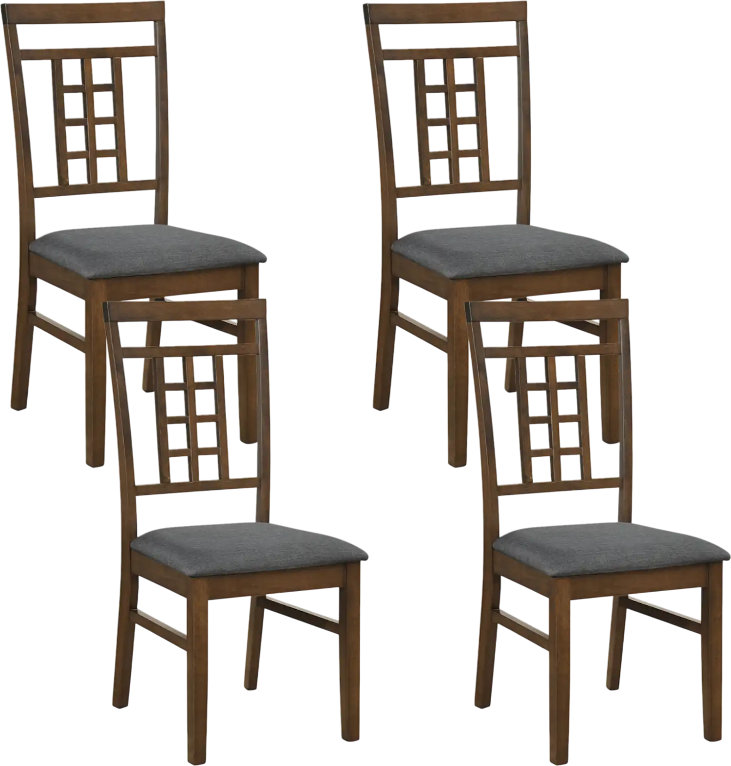 Costway Rubber Wood Dining Chairs Set of 4 Lattice Back 69885263 New