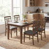 Rubber wood dining chairs set of 4 with lattice backrest, featuring soft padded seats, ideal for kitchen or dining room.