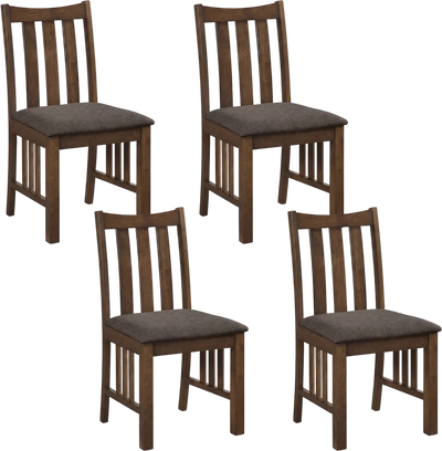 Costway Rubber Wood Dining Side Chairs Slat Back Set of 4 78220411 New