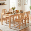 Natural rubber wood dining chairs set of 2 with ergonomic hollowed backrest, perfect for comfortable dining experiences.