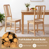 Natural rubber wood dining chairs set of 2 with hollowed backrest, showcasing ergonomic design for comfort and.