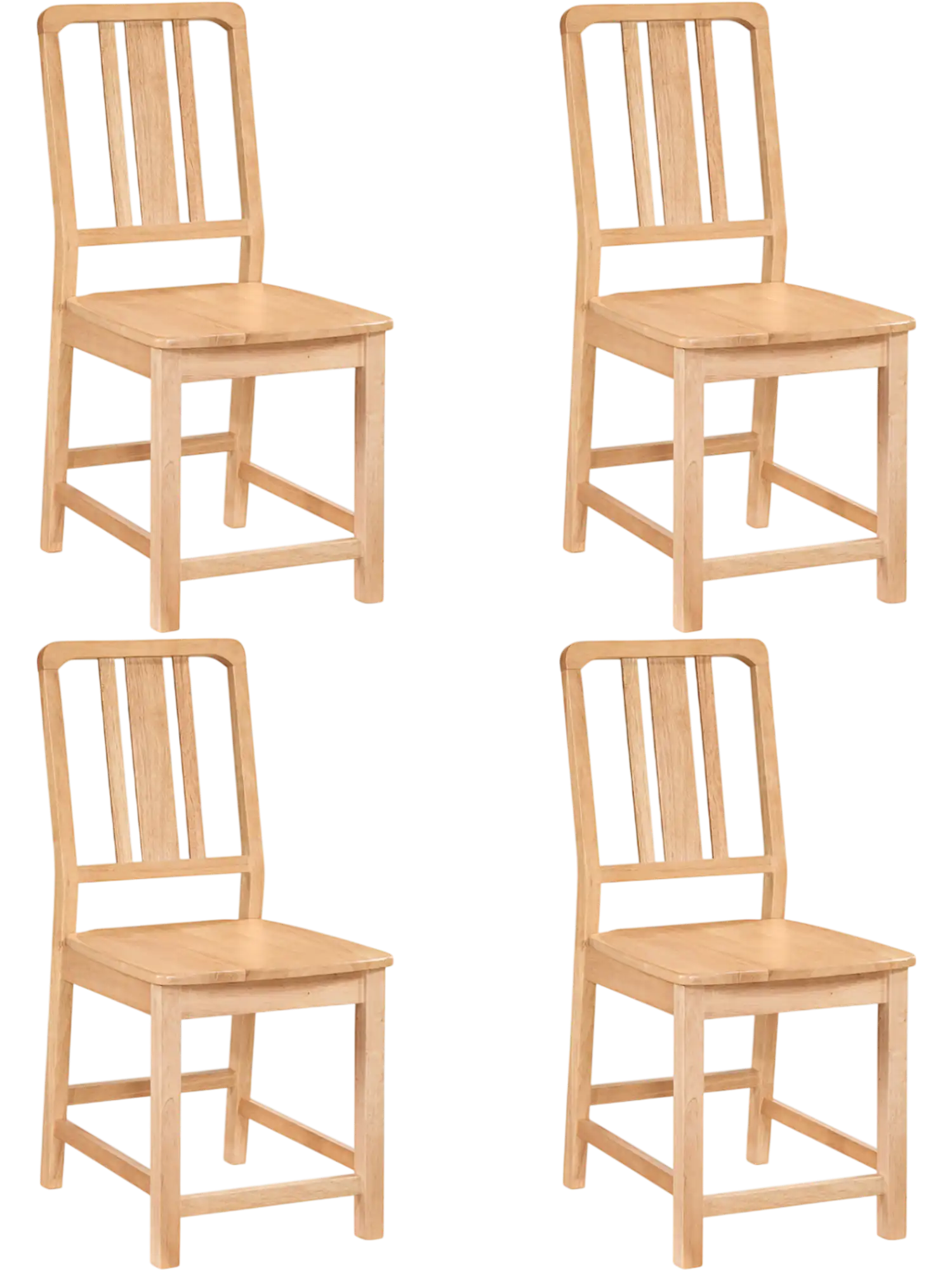 Costway Set of 4 Rubber Wood Dining Chairs with Hollowed Backrest 53192332 New