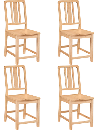 Costway Set of 4 Rubber Wood Dining Chairs with Hollowed Backrest 53192332 New