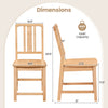 Natural rubber wood dining chair with ergonomic hollowed backrest, showcasing dimensions and 440 lbs load capacity.