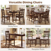 Set of 4 brown rubber wood dining chairs with high backrests, ideal for dining room, kitchen, study, or reception areas.