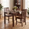 Brown rubber wood dining chairs set of 2 with high slat backrests, perfect for enhancing your dining space.